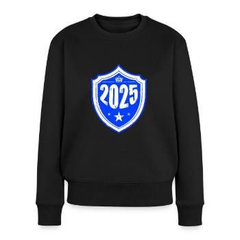 2025 jahr - Frauen Premium Bio Pullover - Schwarz - Vorne - Julia (174cm)