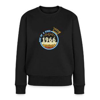 1966 - Frauen Premium Bio Pullover - Schwarz - Vorne - Julia (174cm)