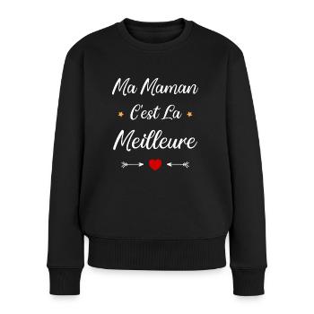 Ma maman c'est la meilleure - Pull Premium bio Femme - noir - Devant - Julia (174cm)