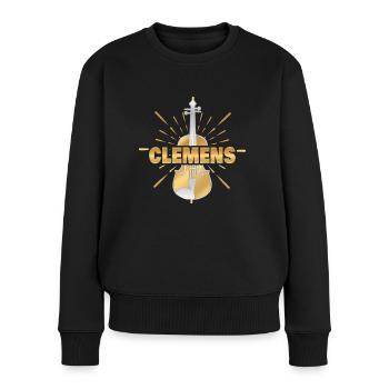 Violon Clemens - Pull Premium bio Femme - noir - Devant - Julia (174cm)