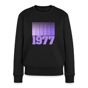 Jahr 1977 - Frauen Premium Bio Pullover - Schwarz - Vorne - Julia (174cm)