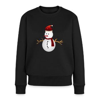 snowman schneemann weihnachten christmas weihnacht - Frauen Premium Bio Pullover - Schwarz - Vorne - Julia (174cm)