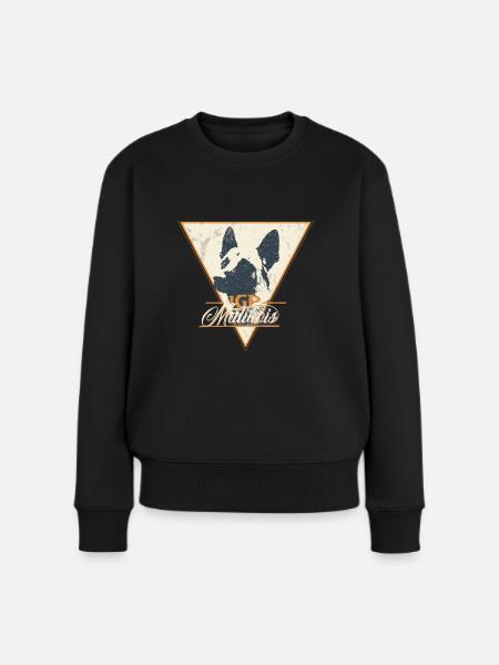 IGP Malinois Retro Vintage Grunge Shirt - Frauen Premium Bio Pullover - Schwarz