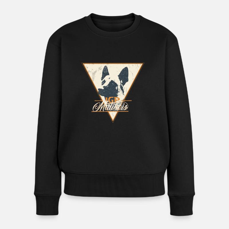 IGP Malinois Retro Vintage Grunge Shirt - Frauen Premium Bio Pullover - Schwarz