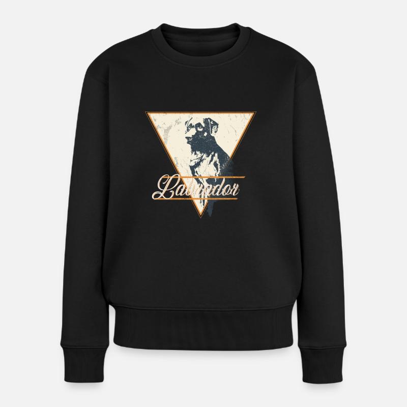 Labrador Retro Vintage Grunge Shirt - Frauen Premium Bio Pullover - Schwarz
