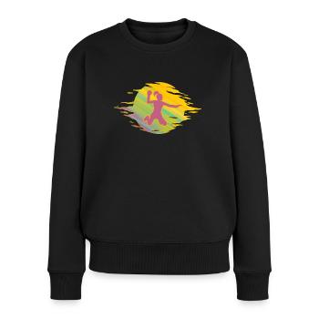 Handball Handballspielerin Sprungwurf handballgirl - Frauen Premium Bio Pullover - Schwarz - Vorne - Julia (174cm)