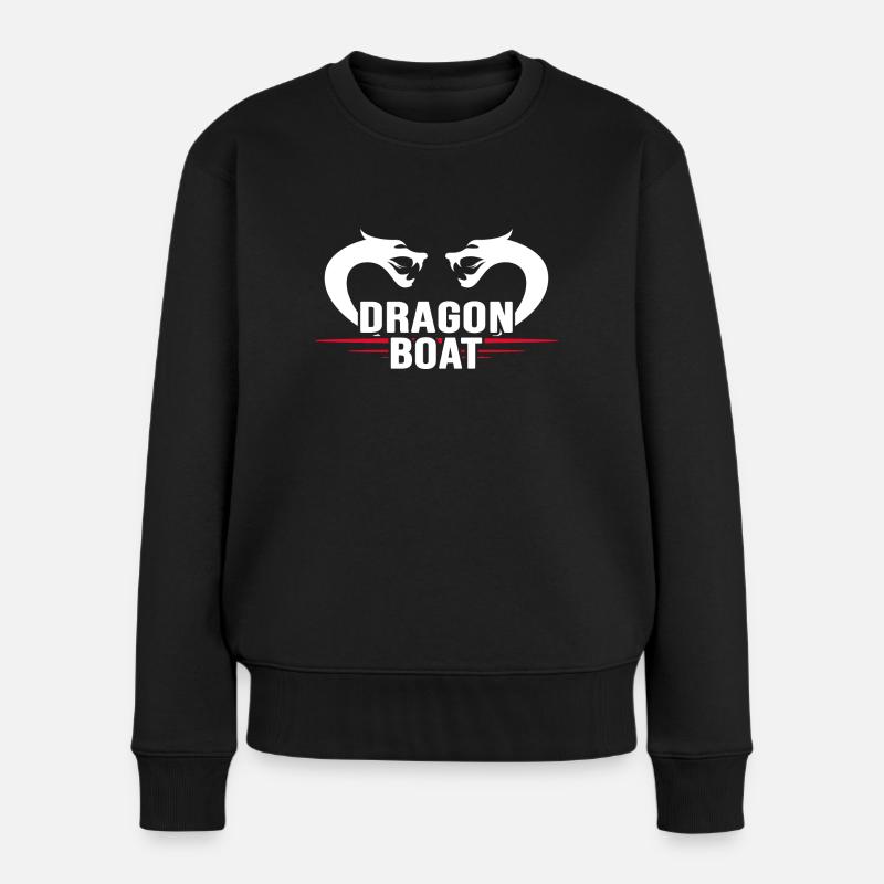 drachenboot drachenboot-rennen drachenbootfahrer - Frauen Premium Bio Pullover - Schwarz