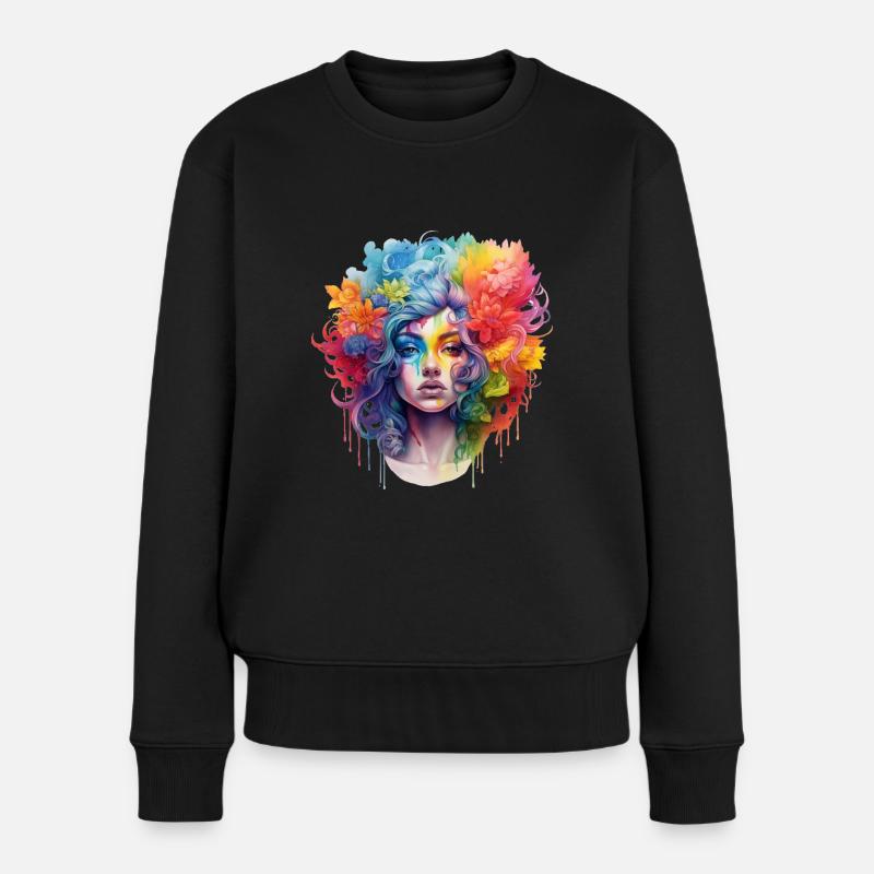 Femme arc-en-ciel - Pull Premium bio Femme - noir