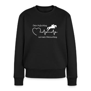 Dein Hufschlag - Frauen Premium Bio Pullover - Schwarz - Vorne - Julia (174cm)