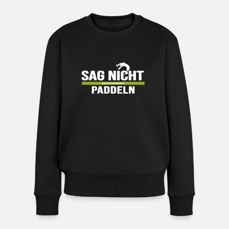 drachenboot chinesisches drachenboot-paddeln - Frauen Premium Bio Pullover - Schwarz