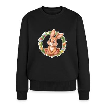 Frohe Ostern illustration - Frauen Premium Bio Pullover - Schwarz - Vorne - Julia (174cm)