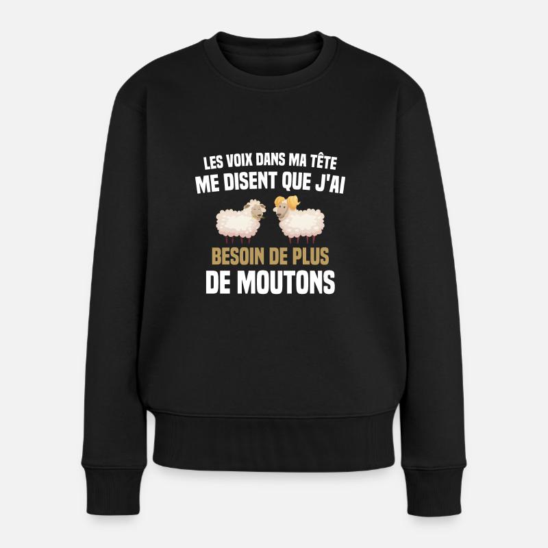 Mouton Moutons paysan berger - Pull Premium bio Femme - noir