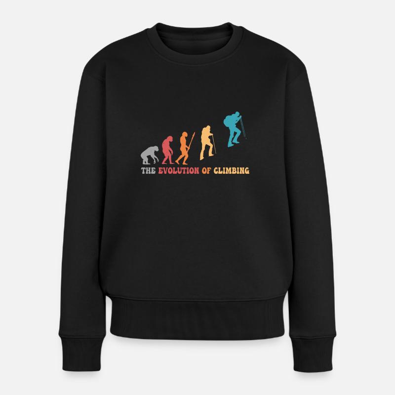 climb evolution of climbing Humour alpiniste - Pull Premium bio Femme - noir