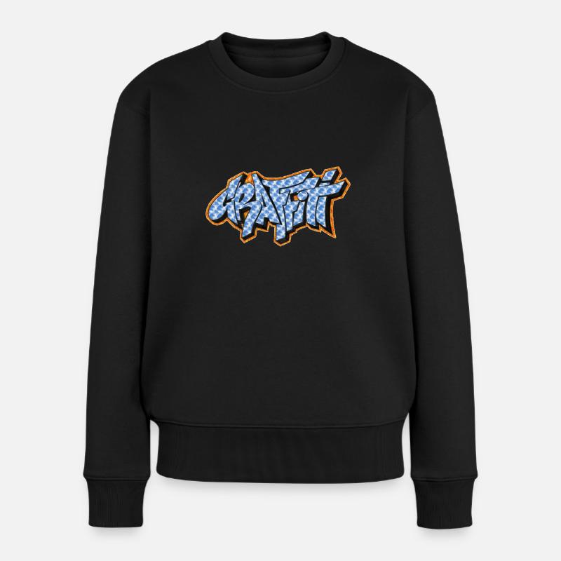 Graffiti - Frauen Premium Bio Pullover - Schwarz