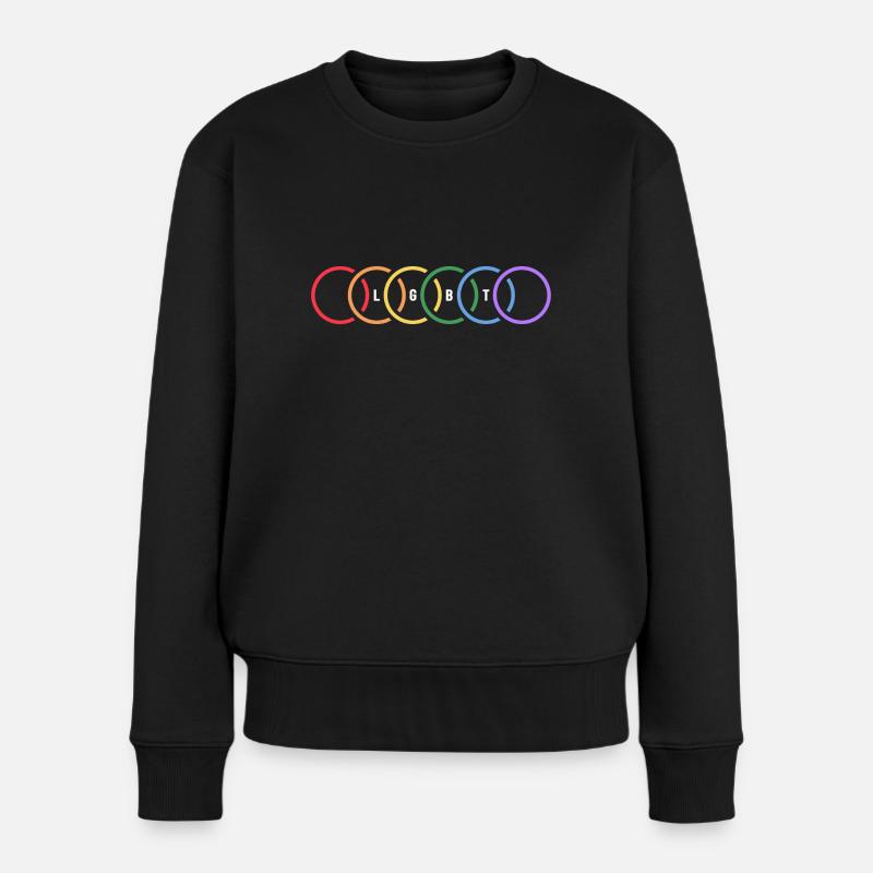 lgbt identität regenbogen human - Frauen Premium Bio Pullover - Schwarz