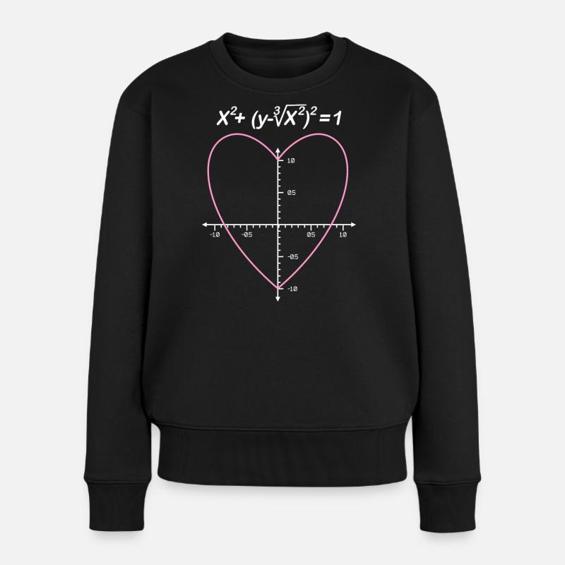 Herzgleichungsgeometrie - Frauen Premium Bio Pullover - Schwarz