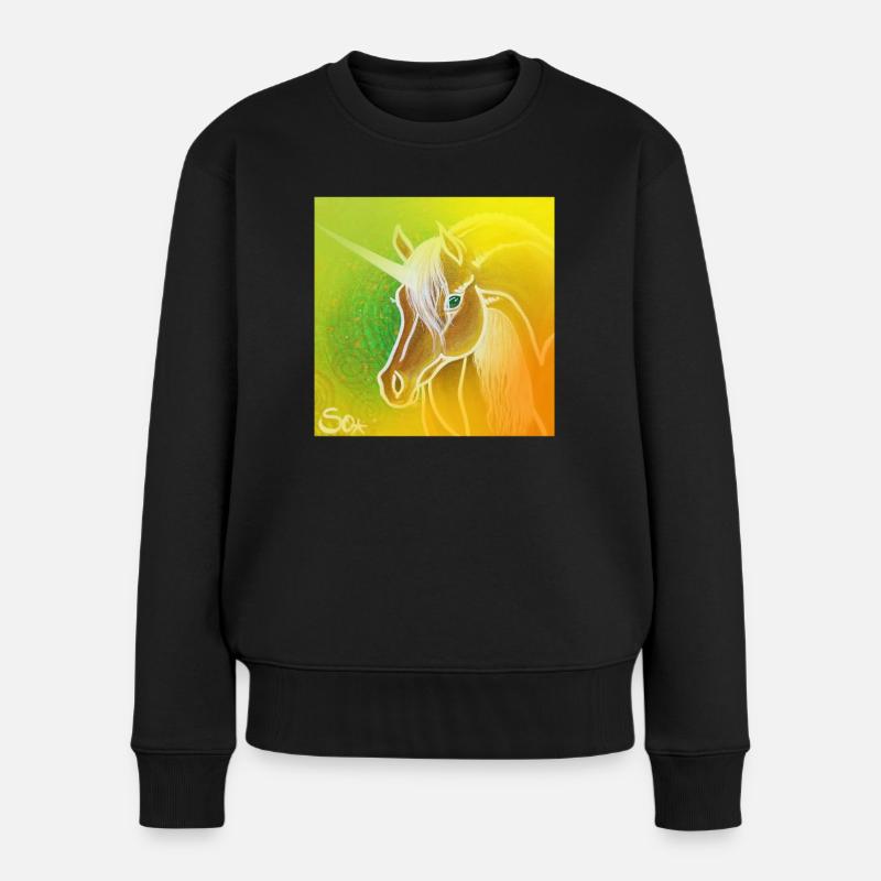 Douce licorne dorée - Sonja Ariel von Staden - Pull Premium bio Femme - noir