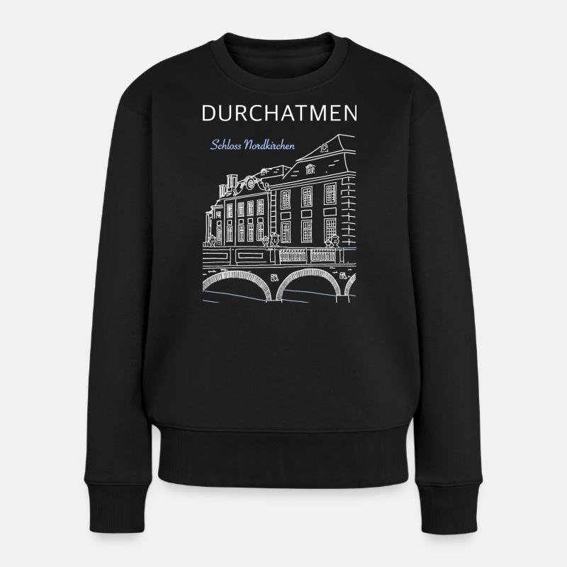 Schloss Nordkirchen, Durchatmen - Frauen Premium Bio Pullover - Schwarz