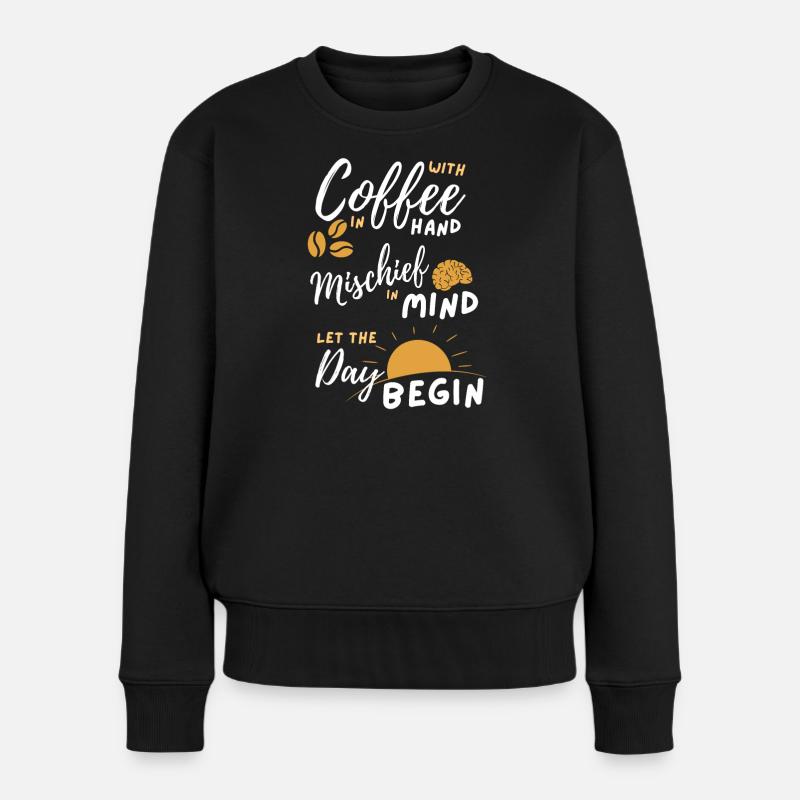 Début du lever du soleil - Pull Premium bio Femme - noir