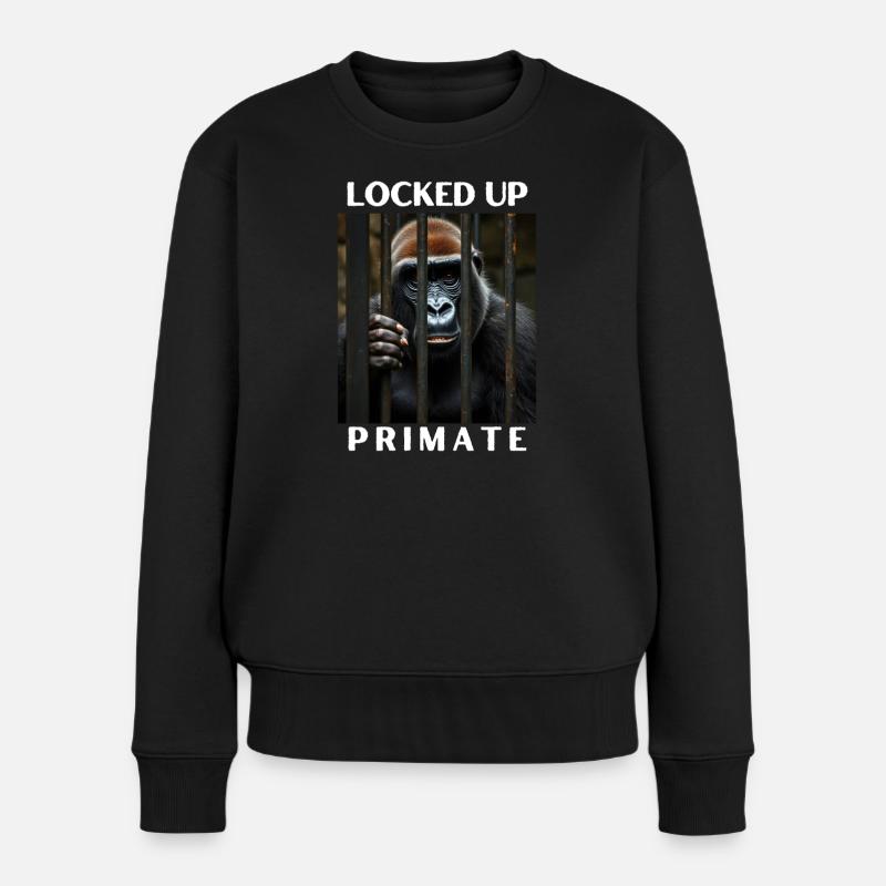 On closed primate - Women's Premium Organic Jumper - black
