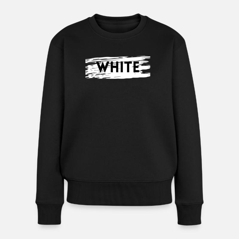 White - Women's Premium Organic Jumper - black