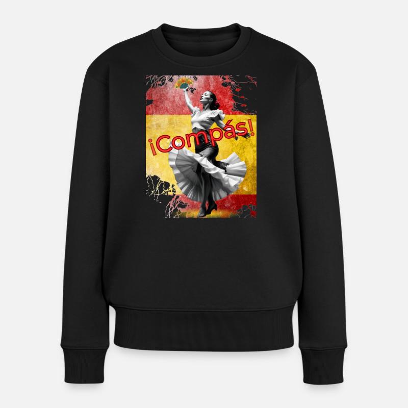 Flamenco Dancer Compas! Abanico - Women's Premium Organic Jumper - black