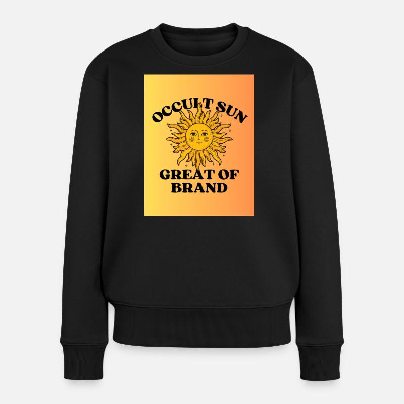 Versteckte Sonne Großes Zeichen - Frauen Premium Bio Pullover - Schwarz