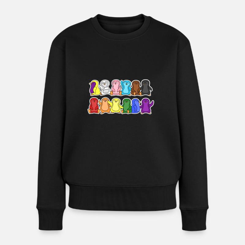 Pride Progress Flagge Pinguine Gleichberechtigung - Frauen Premium Bio Pullover - Schwarz