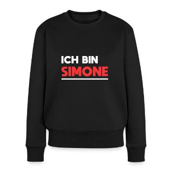 Simone Name Spruch für stolze Simones - Frauen Premium Bio Pullover - Schwarz - Vorne - Julia (174cm)