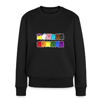 Pride Progress Flagge Hamster Gleichberechtigung - Frauen Premium Bio Pullover - Schwarz - Vorne - Julia (174cm)