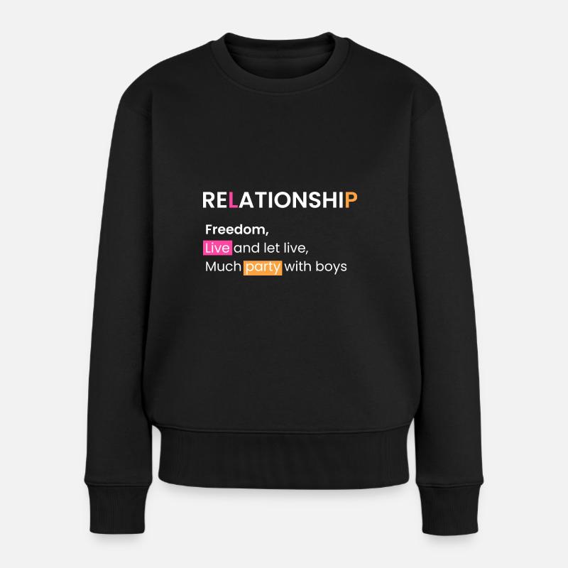 Beziehung: Leben und leben lassen - Frauen Premium Bio Pullover - Schwarz