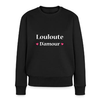 Louloute d'amour - Pull Premium bio Femme - noir - Devant - Julia (174cm)