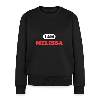 Melissa Name Saying für stolze Melissas - Frauen Premium Bio Pullover - Schwarz - Vorne - Julia (174cm)
