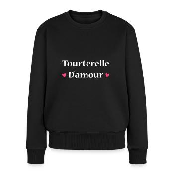 tourterelle d'amour - Pull Premium bio Femme - noir - Devant - Julia (174cm)
