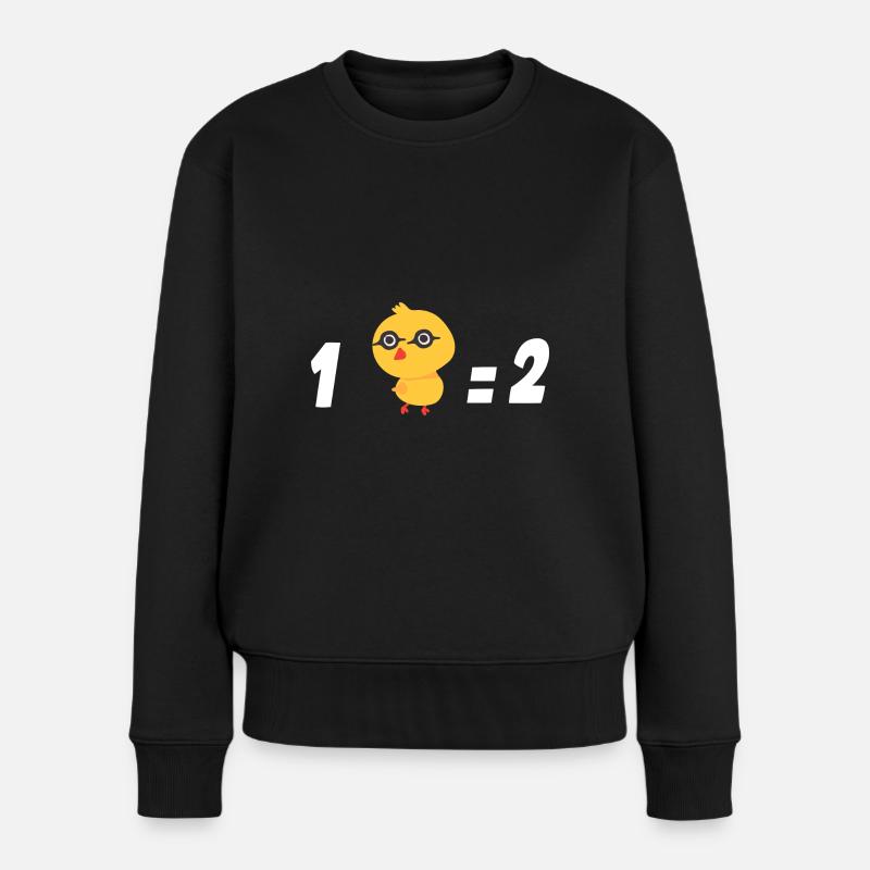 Un poussin Egal deux Jardin Poussin Poule - Pull Premium bio Femme - noir