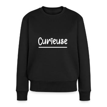 Curieuse - Pull Premium bio Femme - noir - Devant - Julia (174cm)