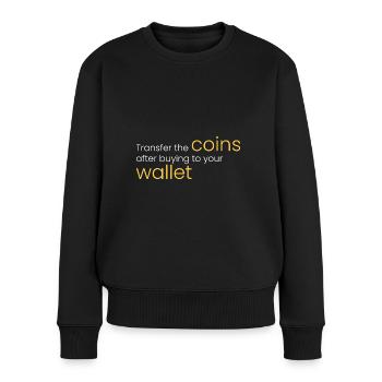 Transfer coins to your wallet - Women's Premium Organic Jumper - black - Front - Julia (174cm)