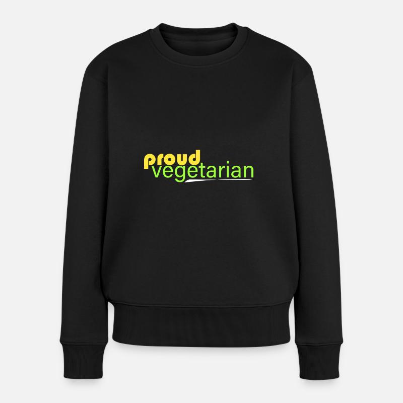 stolzer Vegetarier - Frauen Premium Bio Pullover - Schwarz