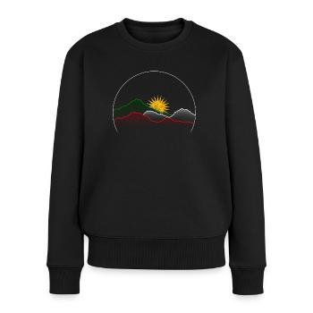 Gebirge Sonnenaufgang - Frauen Premium Bio Pullover - Schwarz - Vorne - Julia (174cm)