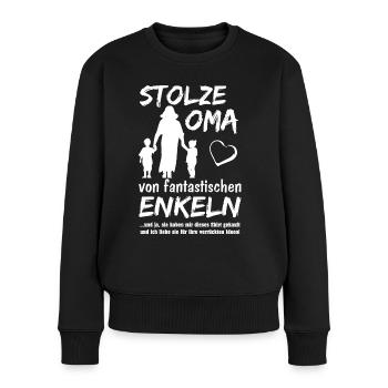 Stolze Oma Enkelkinder - Frauen Premium Bio Pullover - Schwarz - Vorne - Julia (174cm)