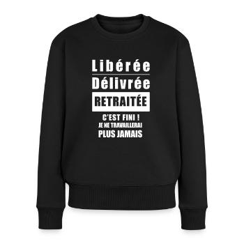 LIBÉRÉE DÉLIVRÉE RETRAITÉE - Pull Premium bio Femme - noir - Devant - Julia (174cm)