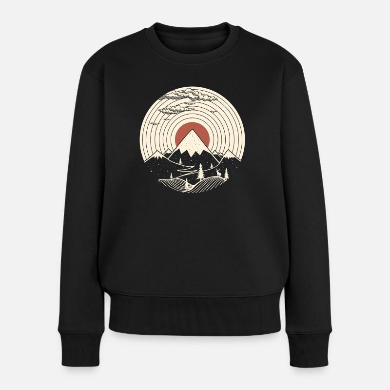 Vinyl Berg Natur - Frauen Premium Bio Pullover - Schwarz