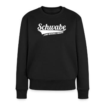 Schwabe - Schwäbisch - Frauen Premium Bio Pullover - Schwarz - Vorne - Julia (174cm)