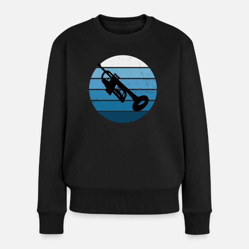 Trompetenspieler Trompeter Trompete Jazz Trompeter - Frauen Premium Bio Pullover - Schwarz