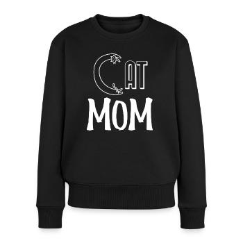 Cat mom. Maman d'un chat. - Pull Premium bio Femme - noir - Devant - Julia (174cm)