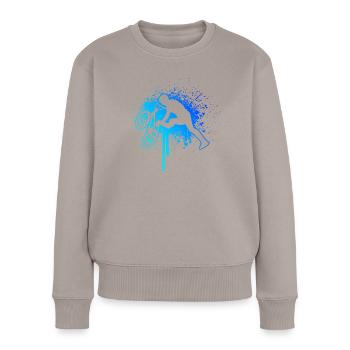 bmx jeune bmx vélo femmes vélo vélo - Pull Premium bio Femme - taupe - Devant - Julia (174cm)