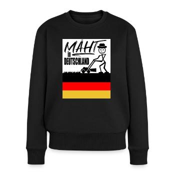 Mäht in Deutschland - Frauen Premium Bio Pullover - Schwarz - Vorne - Julia (174cm)