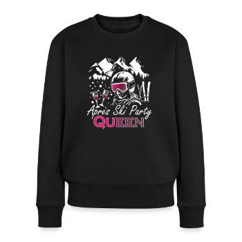 Skifahrerin Apres Ski Skihase Party Pistensau - Frauen Premium Bio Pullover - Schwarz - Vorne - Julia (174cm)