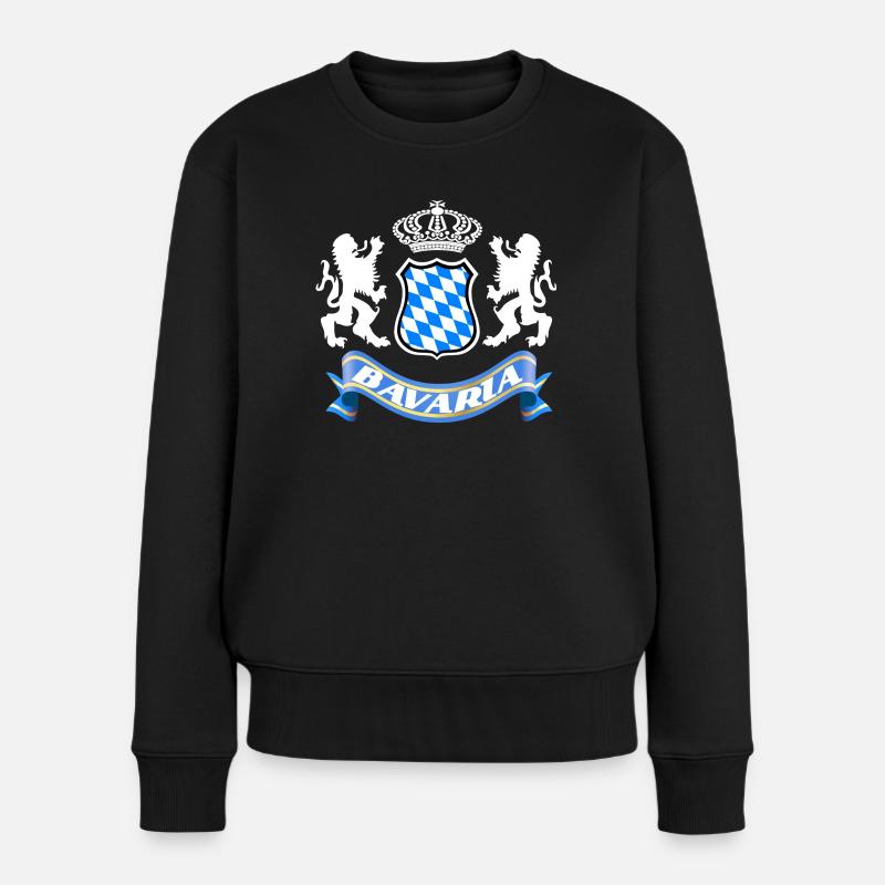 Wiesn Bayern Bavaria Shirt - Frauen Premium Bio Pullover - Schwarz