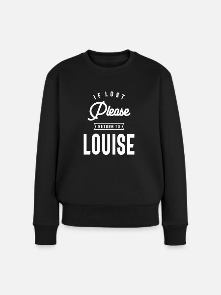 Louise Personalisierter Name - Frauen Premium Bio Pullover - Schwarz